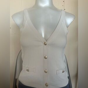 J. Crew Cream Button-Down Tank Top